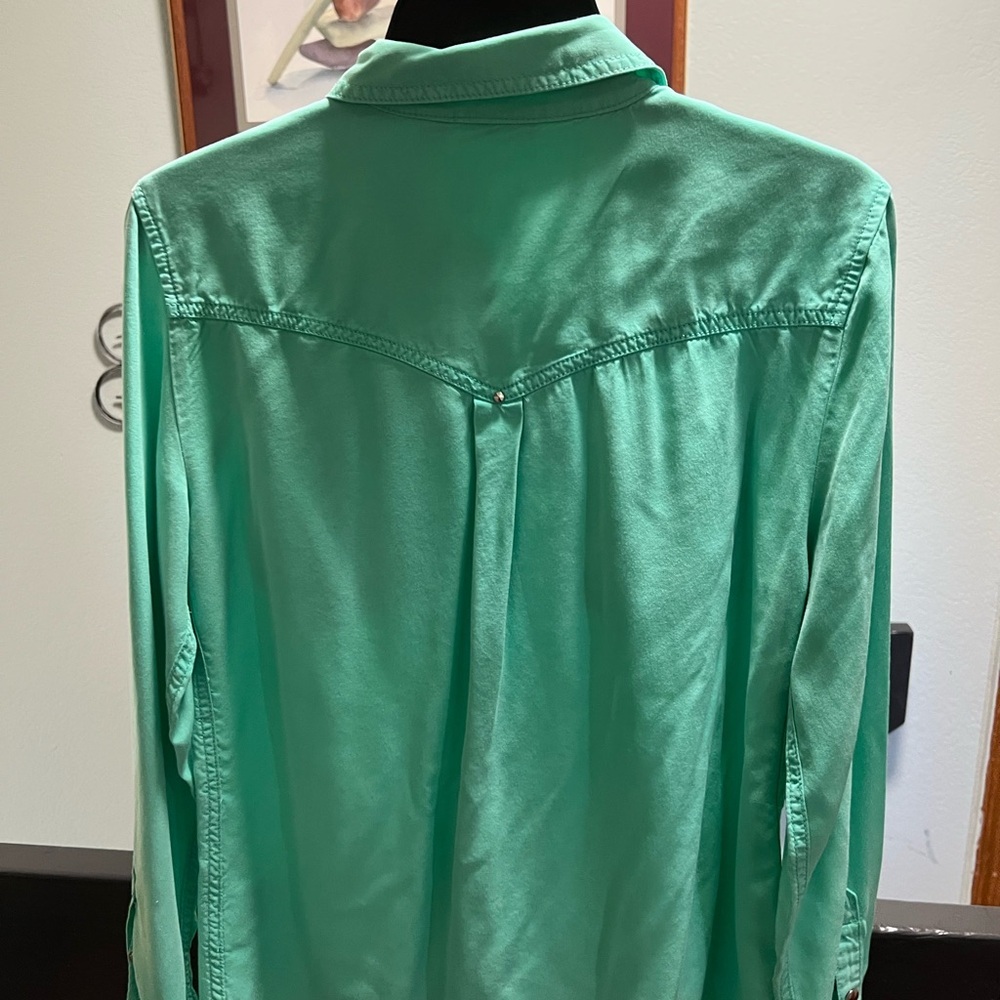 Holding Horses Mint Green Collared Shirt Snap Buttons #206 - Picture 4 of 6